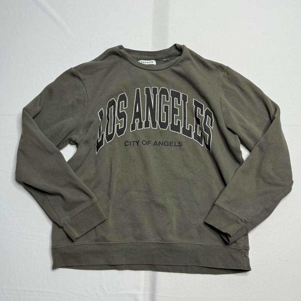 Pacsun Khaki Green Crewneck Los Angeles Sweatshirt Size Medium
